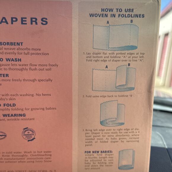 Vintage 1970s Curity Diapers New Sealed 21x40 Gauze diapers - Picture 7 of 7